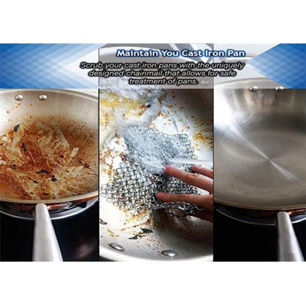 6''X6'' Round BBQ Stainless Steel Chainmail Scrubber