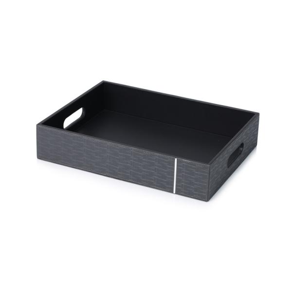 Free sample wholelsa manufacturer dia 225*270mm round shape double layer trash bin hotel leather