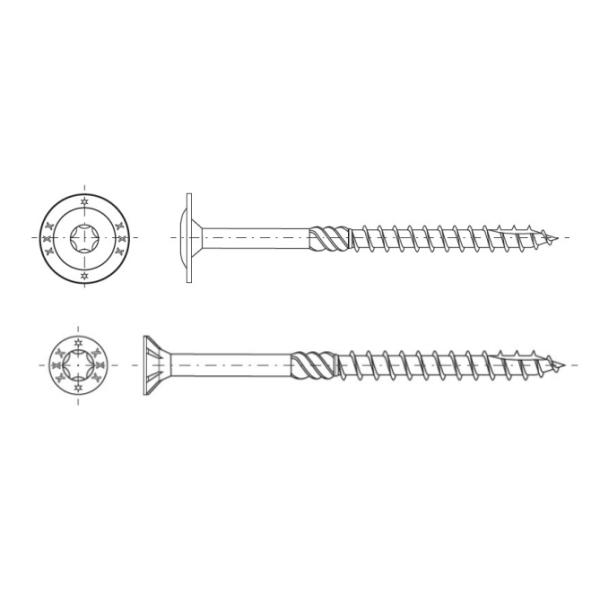 Straw Rope Nail Construction Wood Screws Wafer Head Chipboard U Double Thread T17