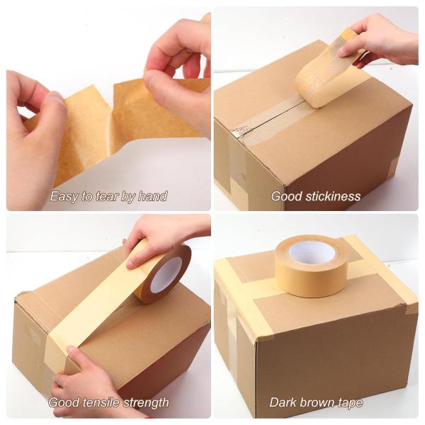 Custom Printed Eco Friendly Kraft Tape 50 Lbs/in Tensile Strength Eco Friendly kraft gummed paper tape