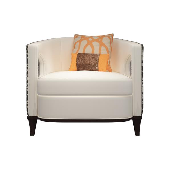 Custom made Hotel Sofa furniture of Light luxury design used Stainless steel frame with White paitning wood