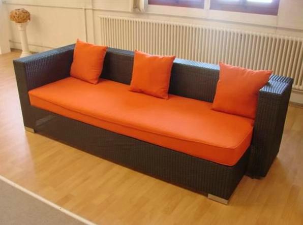 1pc cane 3 seat sofa