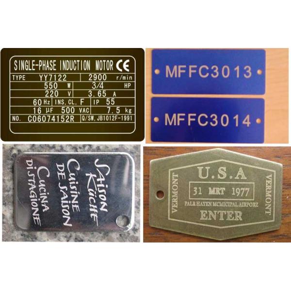 Aluminum Laser Marking Device 0.5MM Depth On Metal Nameplate Mark