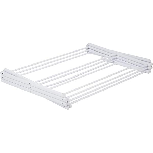 White Foldable Alloy Steel Clothes Drying  Laundry Rack