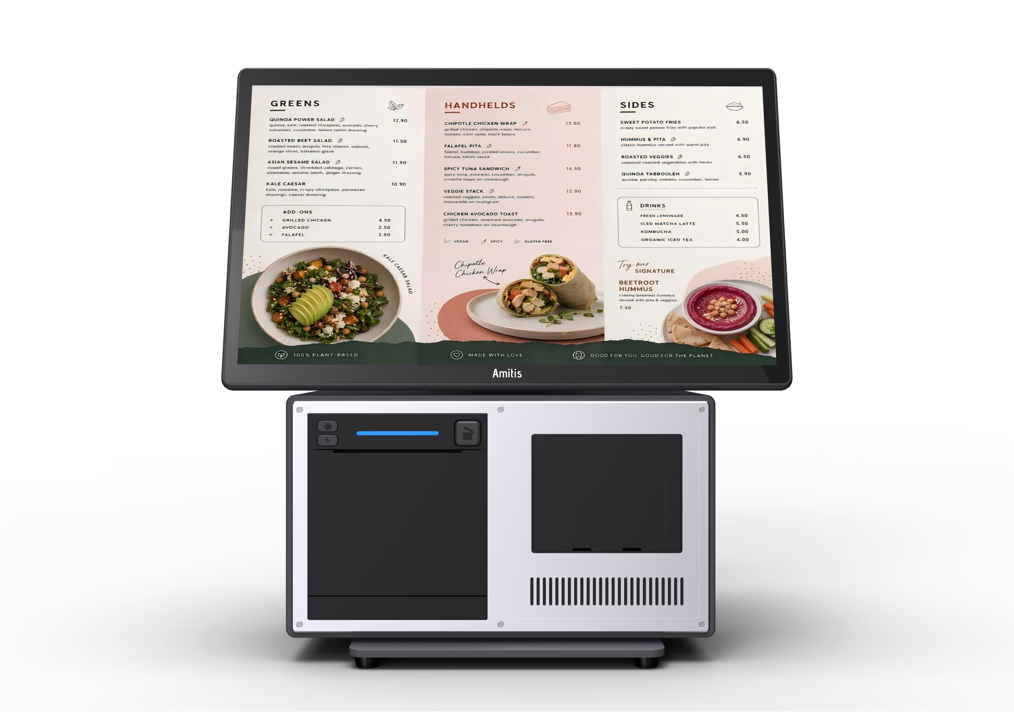All In One Slim Android POS Terminal 15.6 Inch Dual Screen For Retail Hospitality