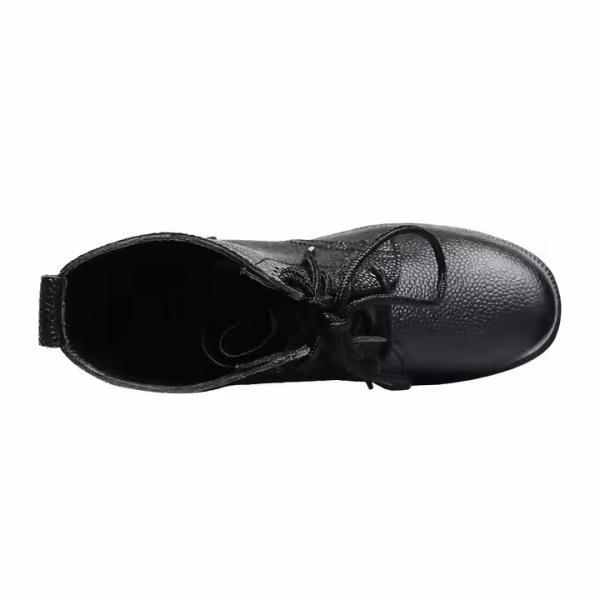 Calçado tático uniforme personalizado Botas de couro de cor preta com Geinuen Calçados de treinamento de couro Botas pretas