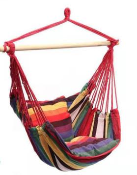 Single Canvas 100KG Hammock Swing Chair Indoor Wooden Bar Camping