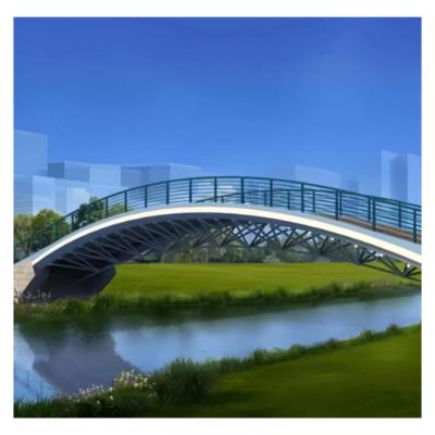 ISO Q345B Prefab Steel Structure Bridge Modular Pedestrian Bridge Anti Earthquake