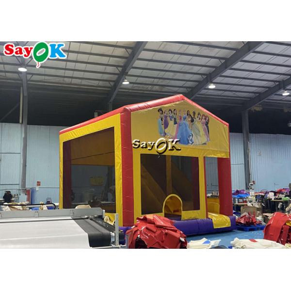 Pretty Princess Print Girl Inflatable Bounce House Slide With Ball Pit Pool