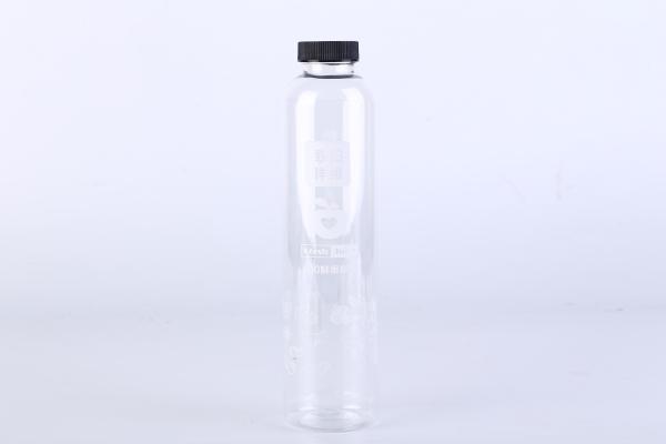 Empty Clear Plastic Bottles , Disposable Clear Pet Plastic Juice Bottle With Screw Cap