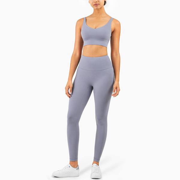 220gsm Buttery Soft Squatproof Interlock Yoga Activewear Sets Workout Sports Bra And Legging Manufacturer