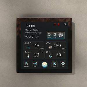 4 Inch Color Touchscreen Smart HVAC Controller With Real Time CO2 PM2.5 VOC Monitoring