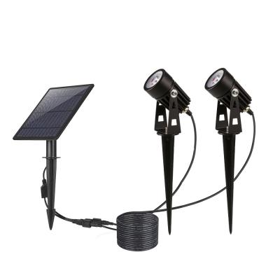 projetor solar de 300lm 3600mAh RGB, luz dupla solar do ponto 6000K com sensor de movimento