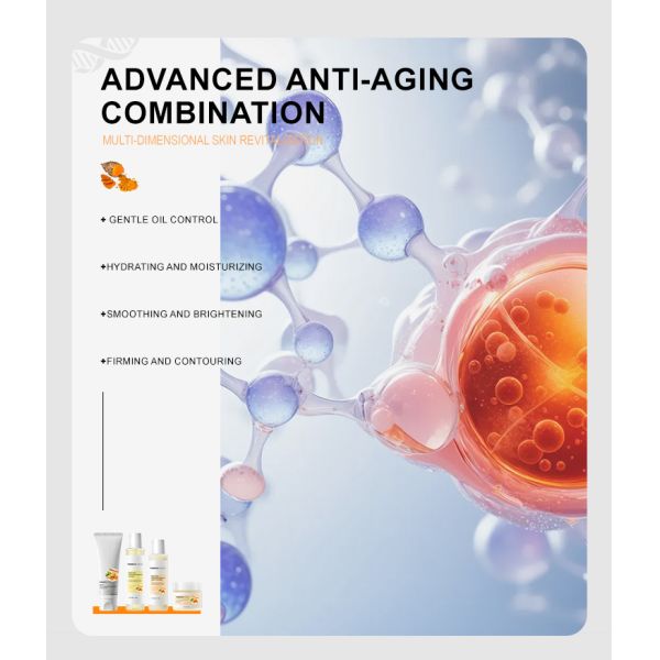 FM OEM Organic Tumeric Man's Skincare Set Wtih Tumeric Extract Whitening Moisturizing Shrink Pores Oil-controlling for Home Use