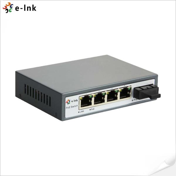 5 ports 10/100M commutateur PoE avec 1x 60W port PoE haute puissance & 1x SC Fiber Uplink
