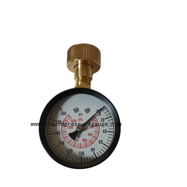 Black Painted 200psi Glycerin Filled Pressure Gauge For Measuring Water Pressure