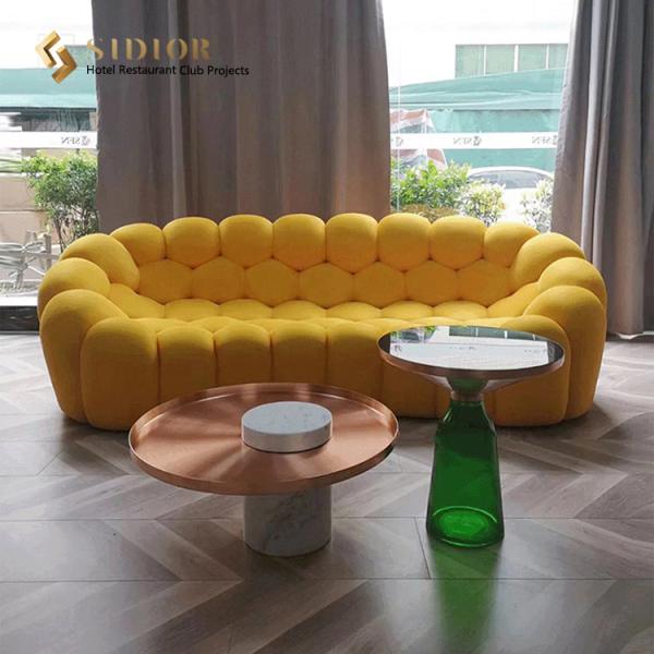 Comfortable Fabric Upholstered Sofa Italian 2.4m Length Luxury Hotel Furniture