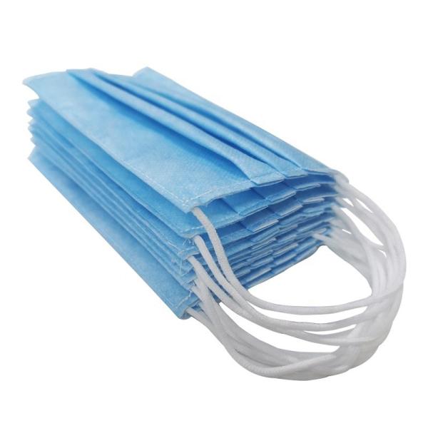 Non Woven Blue Earloop Medical Mask No Glass Fibers Hypoallergenic For Public