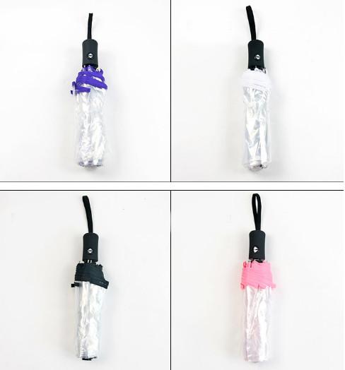 Unisex Lightweight Auto Open Umbrella Transparent Folding Umbrella With Case