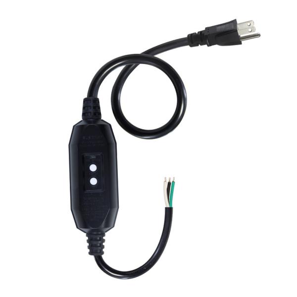 Industrial-Grade Heavy Duty 18AWG NEMA 5-15P Power Cord with RCD Protection & Bare Wire Ends for Machinery/Home Appliances