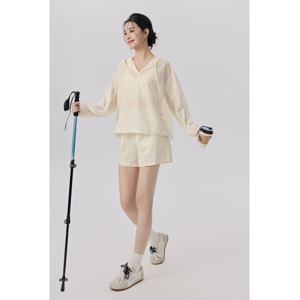 Lightweight Hooded Sun Protection Set in Soft Lavender, Breathable Quick-Dry Fabric for Casual Outdoor Activities and Daily Wear