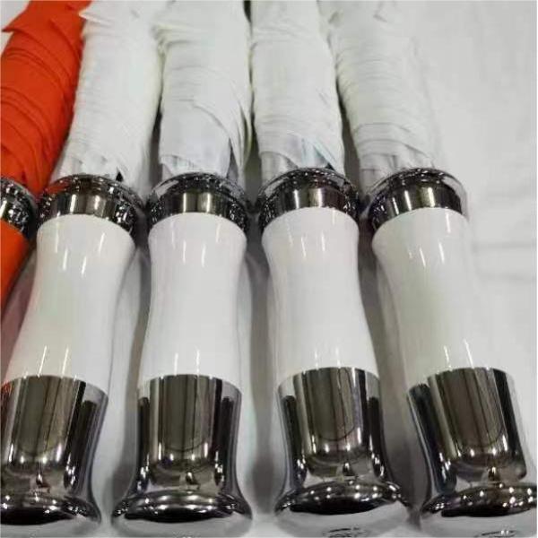 Customized Logo Printed Light Luxury Umbrella with Manual Opening and Fiberglass Frame