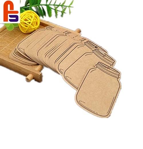 Personality Bottle Shape Recyclable Personalized Brown Paper  Screen Printing Cardboard Gift Tags