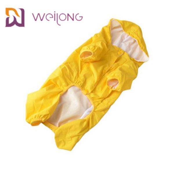 PU Leather Lightweight Yellow Dog Raincoat Jackets Windproof MESH Lining