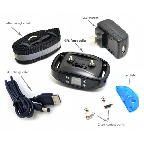 1000M Electric GPS Pet Fence System ABS Plastic Rechargeable Wireless Dog Training Collar