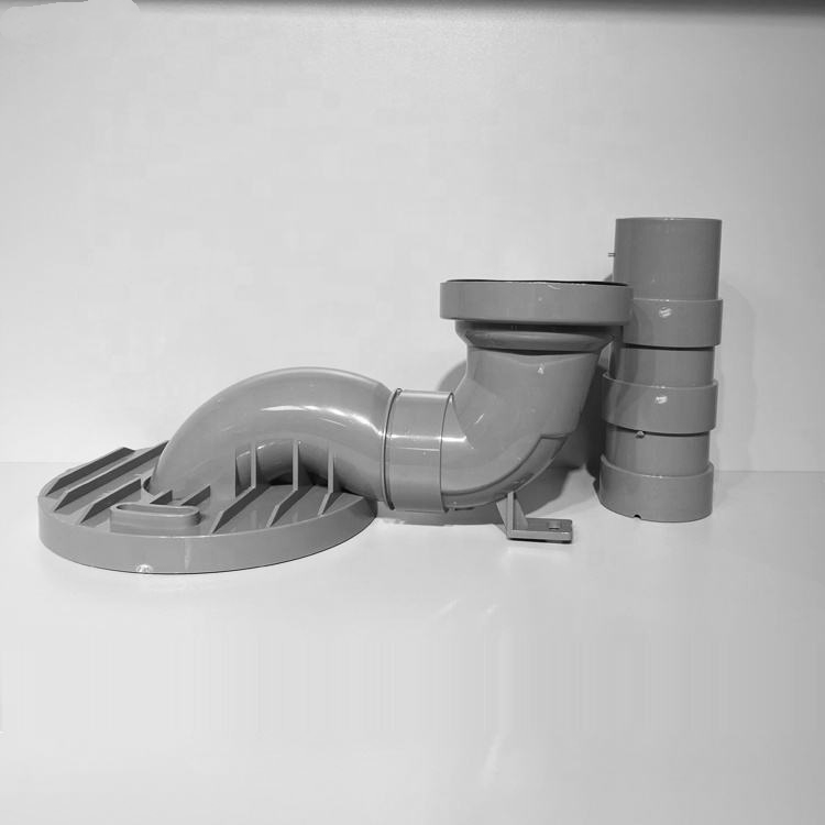 Grey PVC Toilet Drain Valve, Bathroom Flushing Pipe, Toilet Pipe, Sewage Pipe