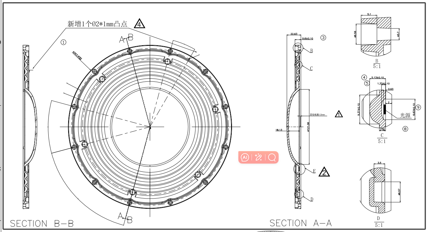200W φ265mm SMD3030 PC Led UFO Bay Light с углом луча 90 градусов Уровень защиты IP66