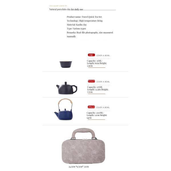 Ceramic Tea Tray and Reusable Teacup Set for Outdoor Adventures Pottery Material