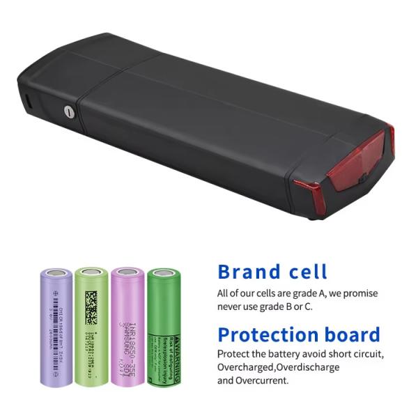 Rear Rack Lithium E Bike Li Ion Battery For Electric Bikes 36v 13Ah 15Ah 17AH 17.5Ah