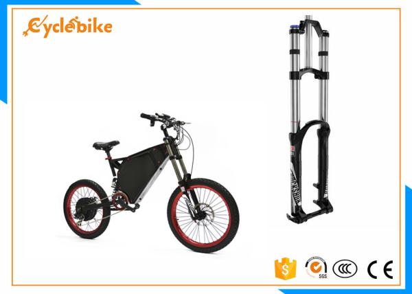 Black Electric Bike Suspension Fork 210mm Maximum Rotor Size