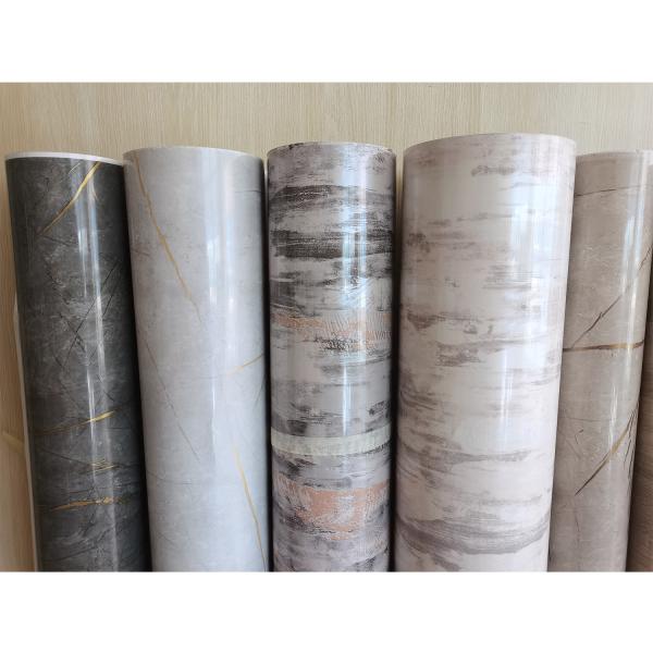 Marble Effect PVC Decorative Film For Furniture , Cabinets And Wall Panels Customizable Designs