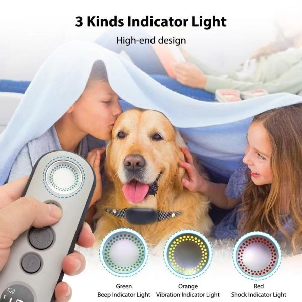 Rechargeable Waterproof Dog Trainer Neck Ring Electrostatic Remote Control Outdoor Pet Training Barking Collar
