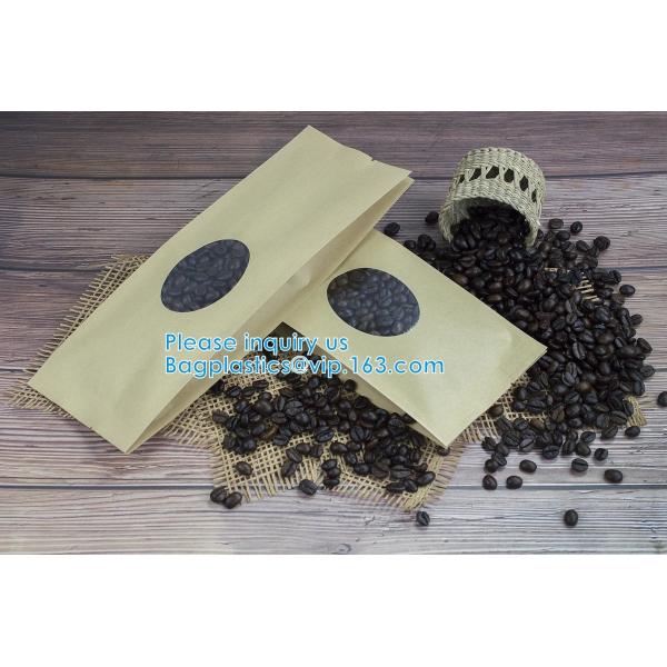 White Kraft Paper Stand Up Zipper Pouches Aluminum Foil High Barrier Quad Seal Bag For Food Package