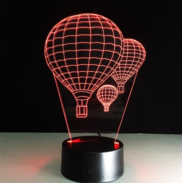 Hot Air Balloon 7 Colors Change 3D LED Night Light with Remote Control Ideal For Birthday Gifts And Party Decoration