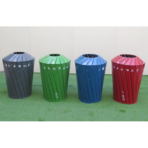 Industrial 4 Bins Dia 600mm 240 Liter Steel Outdoor Trash Can