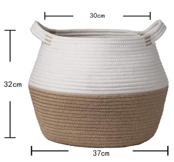 Wholesale Handmade Design Decorative Small Woven Grey Cotton Rope Baskets For Laundry Plants Storage Baskets