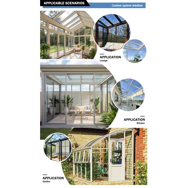 Aluminium Retractable Conservatory Solarium  Conservatory Sunroom Window Making Materials Laminated Impact-Resistant Outdoor