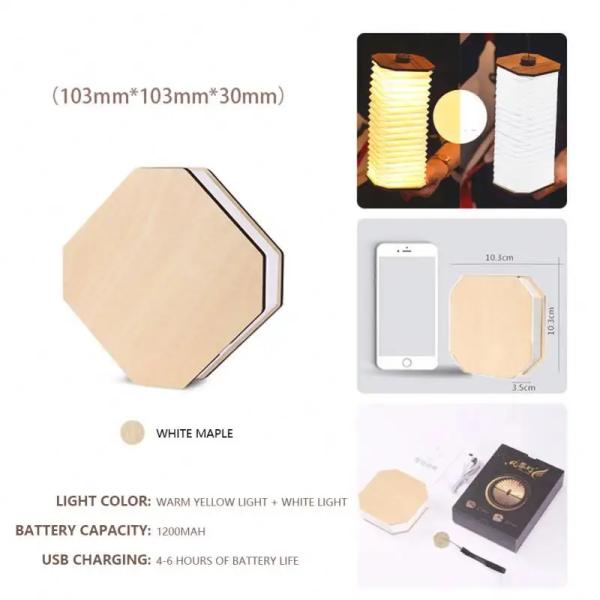 Recyclable Tyvek Paper Accordion Light Table Lamp Waterproof Anti Tear