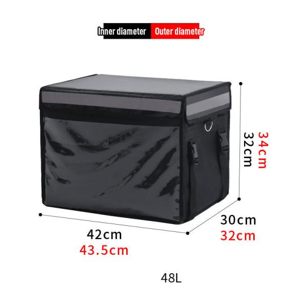 62L Extra Large Cooler Bag Car Ice Pack Insulated Thermal Lunch Pizza Bag Fresh Food Delivery Container Refrigerator Bag