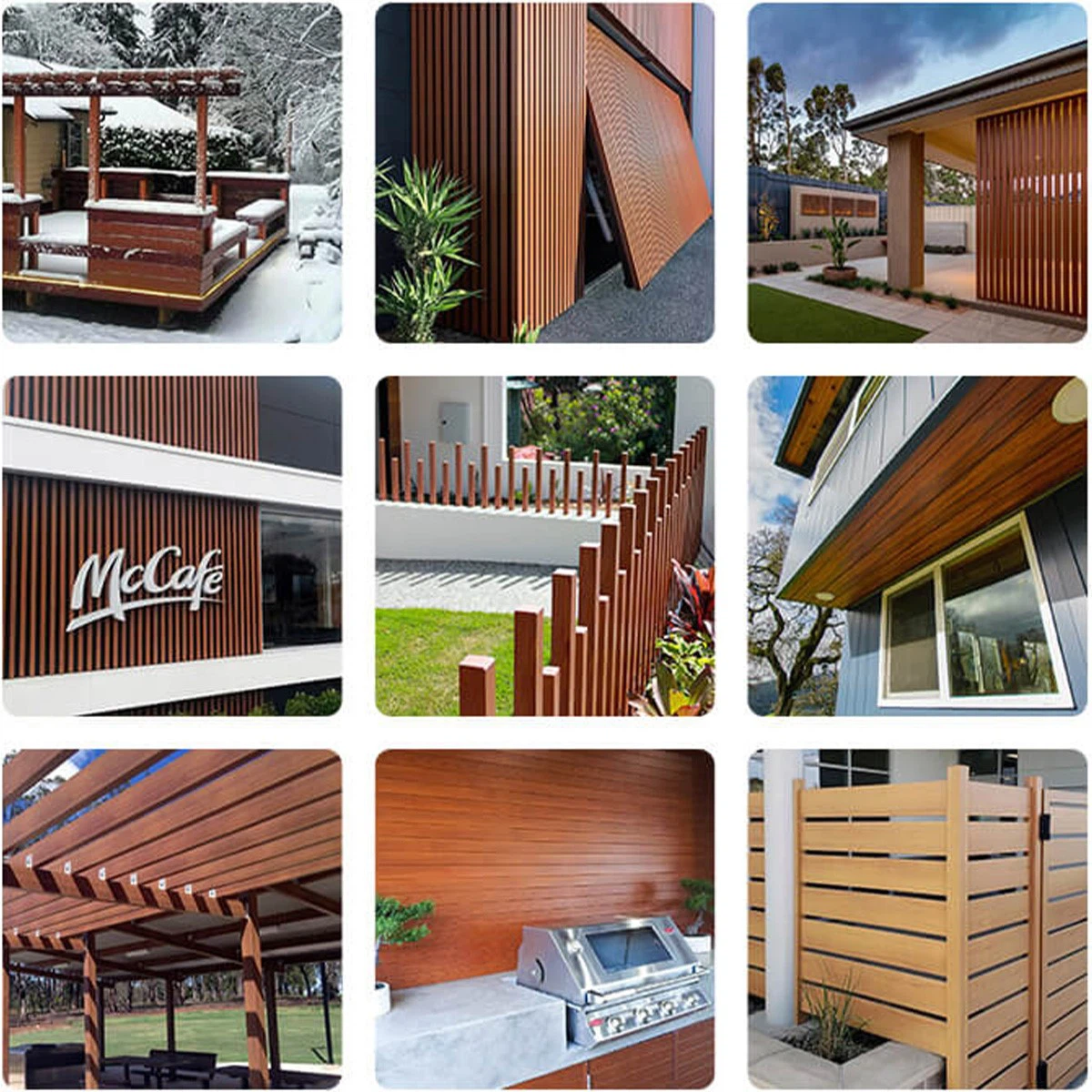 PVDF Wood Wood Grain Aluminum Extrusion Sheet Aluminium Composite Panel External Fachade ,ceiling,fence