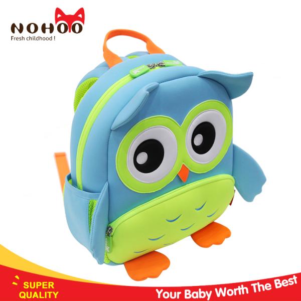 Lovely owl desgin waterproof kids toddler backpack for boys girls
