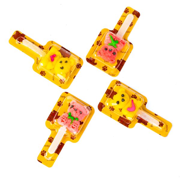 Lollipop Candy Fruit Flavor Bear Shape Soft Texture Gummy Candies Rich in Vitamin C