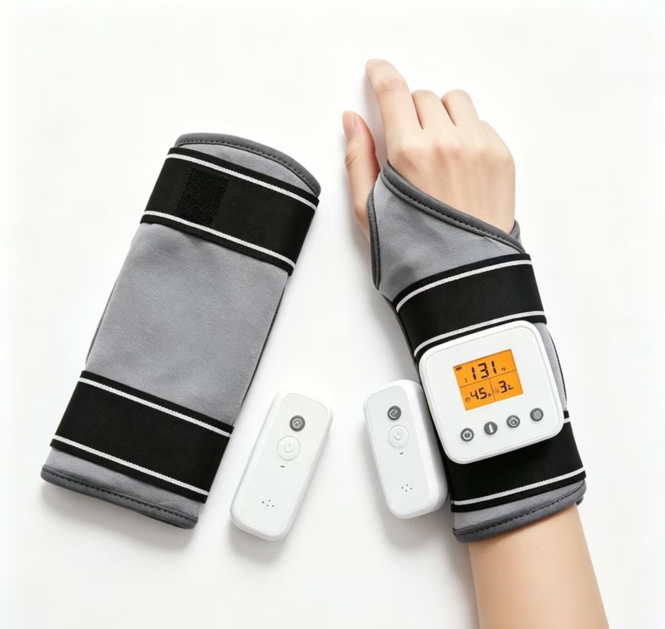 USB Rechargeable Heated Wrist Brace with Vibration Massage, 3 Temp & Timer Settings, Heating Wrist Wrap for Carpal Tunnel Arthritis Wrist Support
