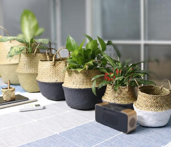 Handicraft Natural Seagrass Storage Basket With Handle ECO Friendly Kids Toy Clothes Baskets Storage Home Decoractions