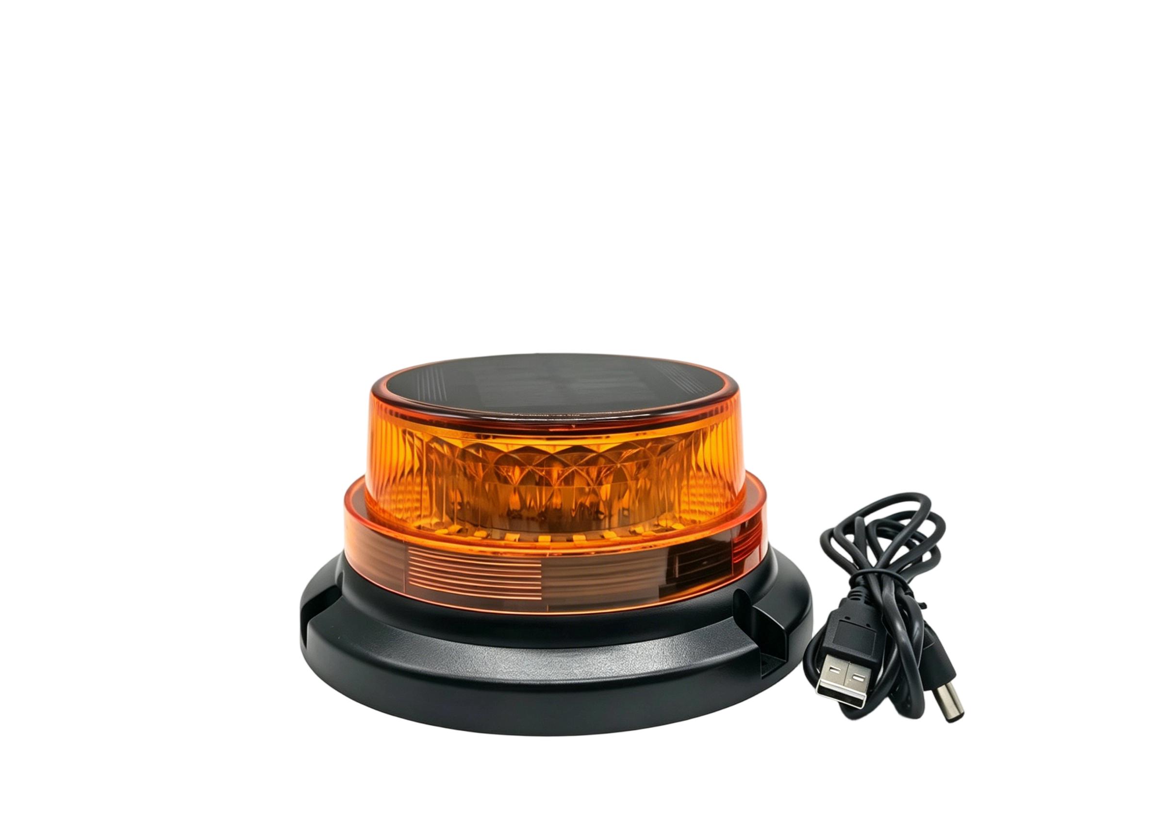 RD-221 Amber Solar USB Rechargeable Beacon Light for Roadside Emergency Warning