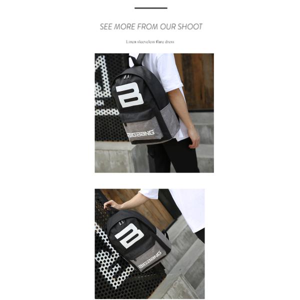 New Fashion Backpack Student School Bag Letter Printed Youth Canvas Computer Backpack